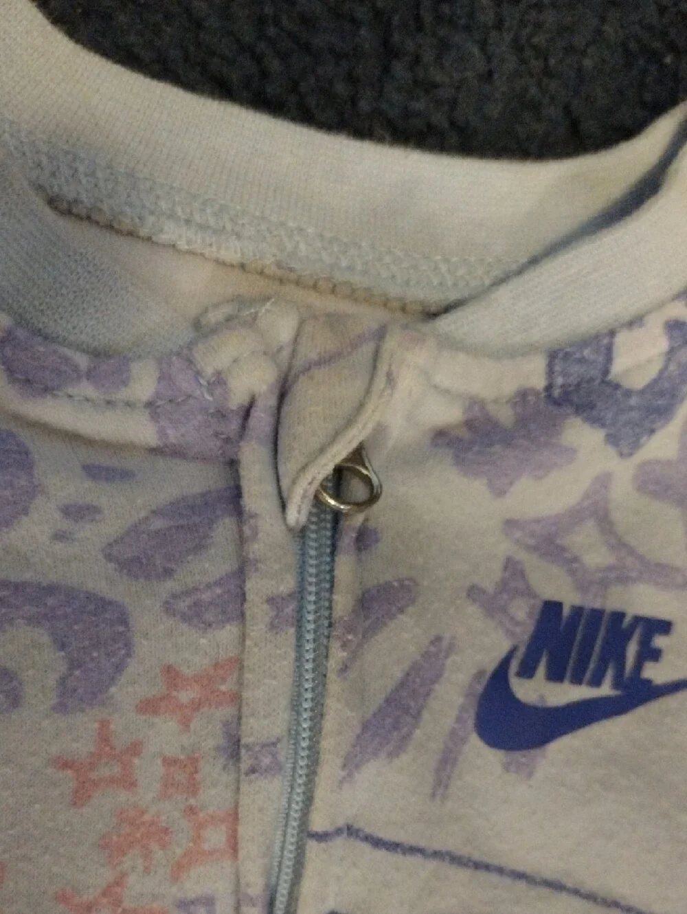 Nike Cream Footed One-Piece with Lavender and Peach Accents
